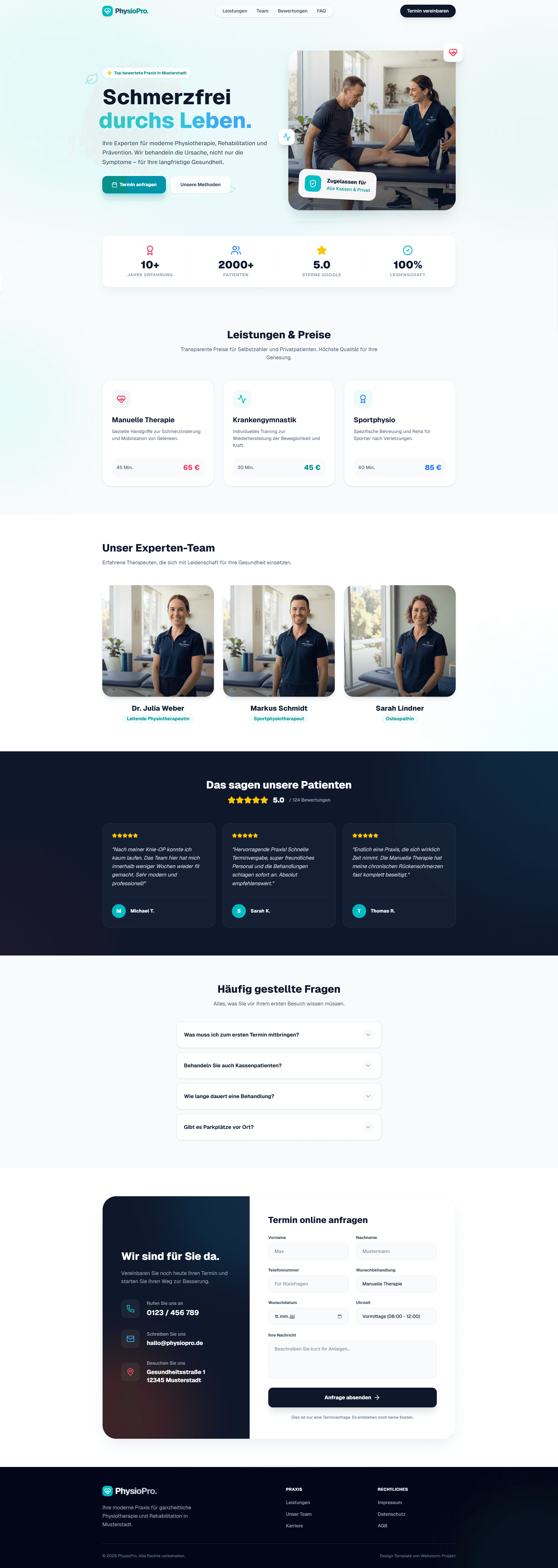 Praxis-Website Physiotherapie